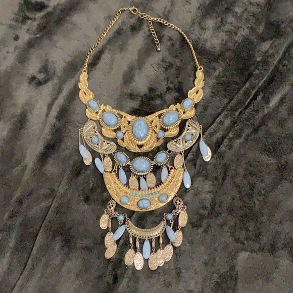 Layered Necklace with Faux Stones